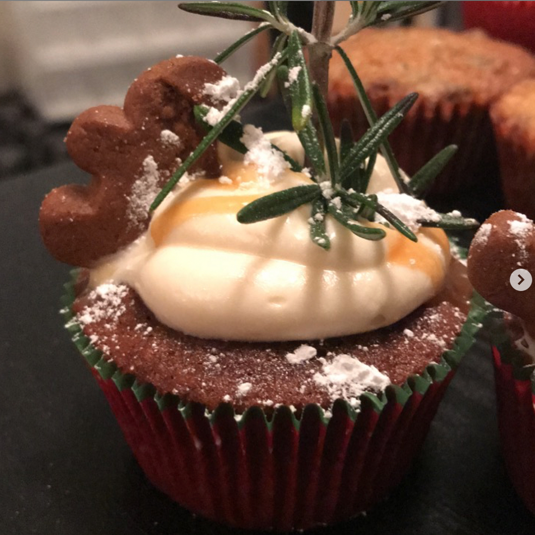 Gingerbread with Caramel Cream Cheese Frosting